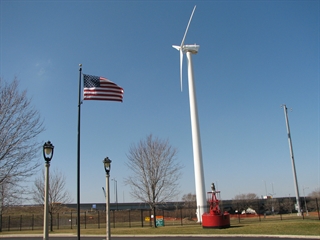 Photo of wind turbine at Port Milwaukee